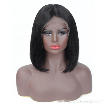 Cheap Raw Brazilian Virgin 100% Human Hair Short Bob Frontal Wigs HD Full Lace Front Wig Transparent Lace Wig For Black Women